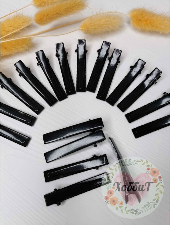 Зажим металлический "Крокодил" 3,3см. (черный)